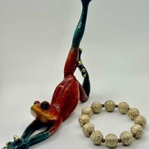 Gold and Bronze Beaded Bracelet